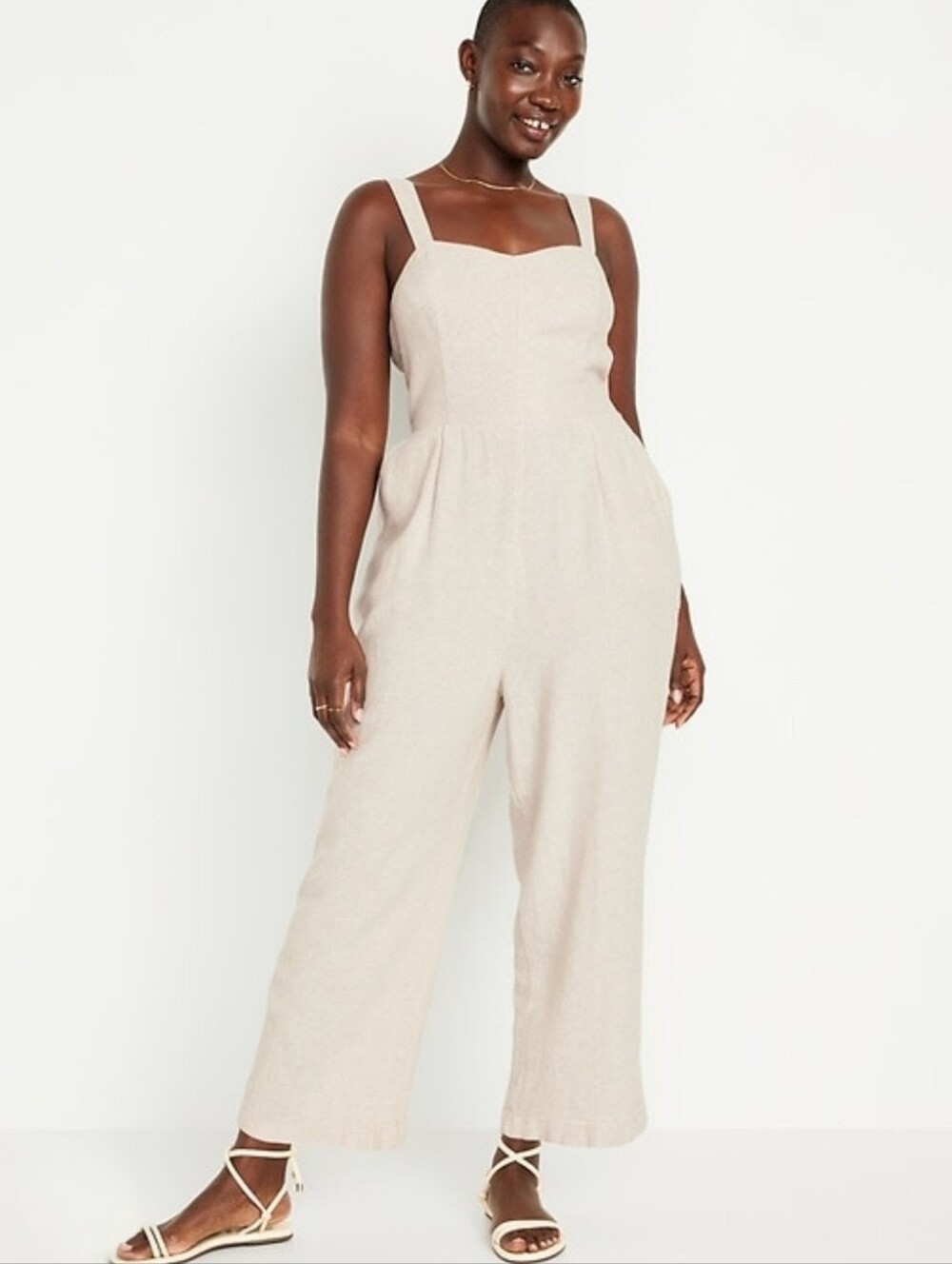 Old Navy Fit And Flare Linen Blend Jumpsuit XL